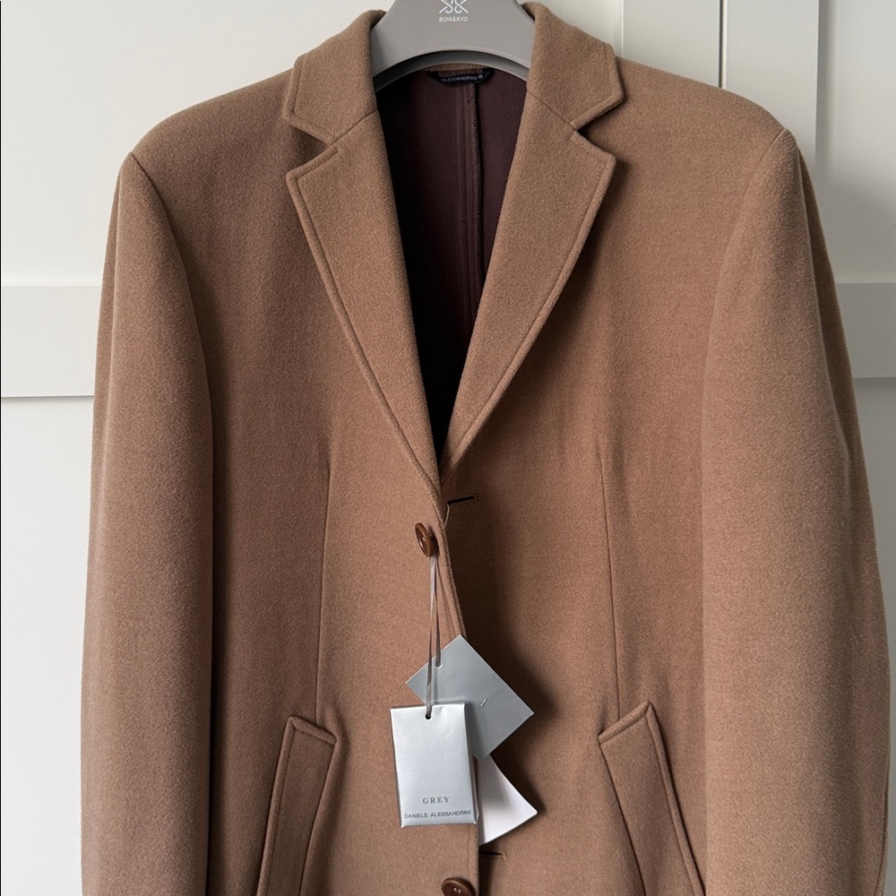 🔥🔥🔥Grey Daniele Alessandrini Men's Car Coat, coffee/ brown size M/L - Picture 12 of 12